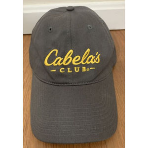 Cabelas Club Gray with Yellow Embroidered Logo Adjustable Baseball Cap Hat